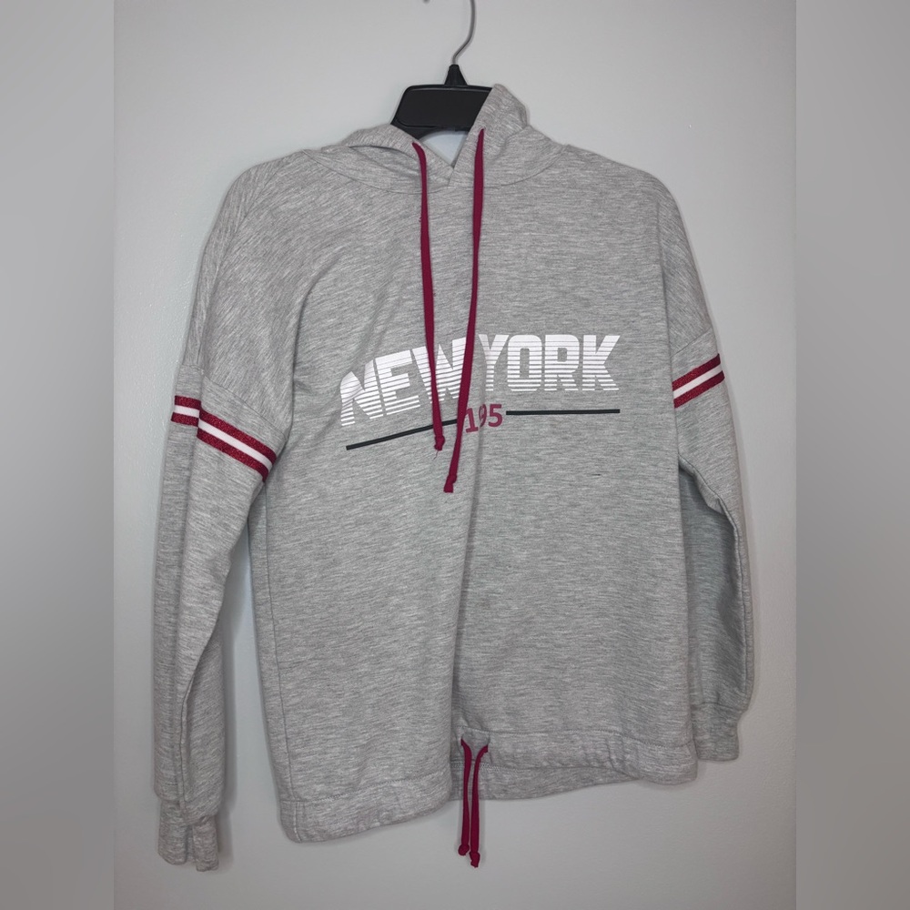 Sears Gray and Red New York Graphic Hoodie